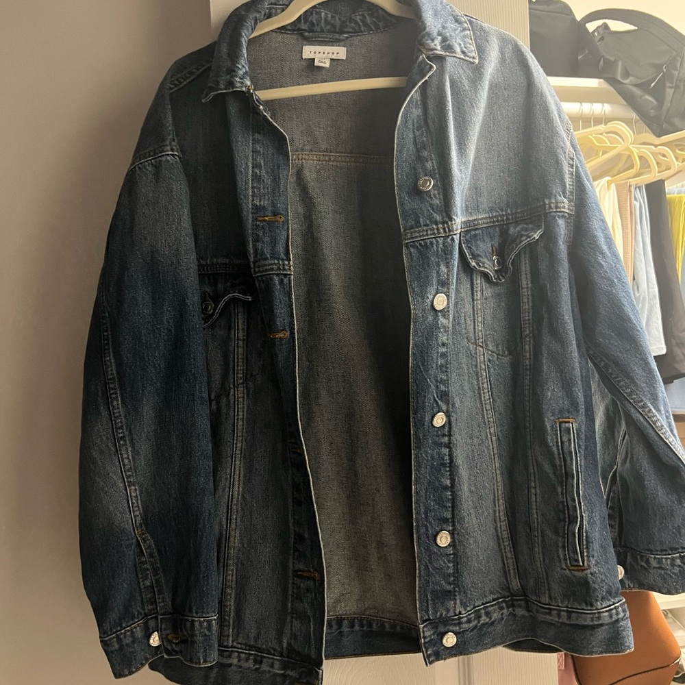 Top Shop Oversized Balloon Sleeve Denim Jacket